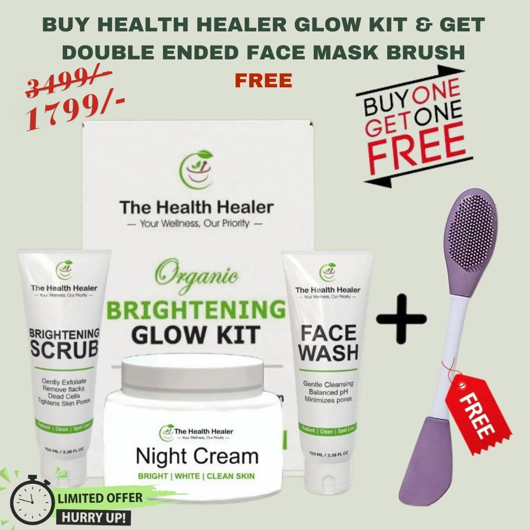 HEALTH HEALER GLOW KIT & GET DOUBLE ENDED FACE MASK BRUSH