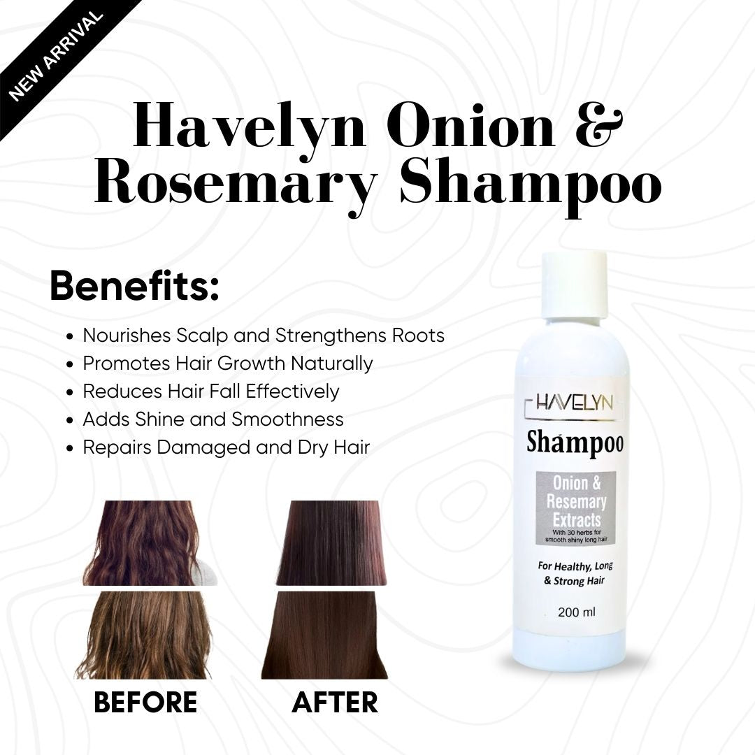4 in 1 Havelyn deal - Includes Hair Food Oil, Onion & Rosemary Extracts Hair Shampoo, Hair SerumĀ andĀ HairĀ Mask.