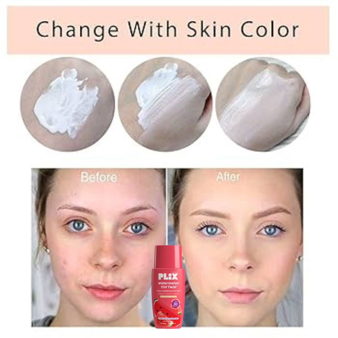Plix Watermelon Color Changing Sunscreen - Even & Glowing Skin