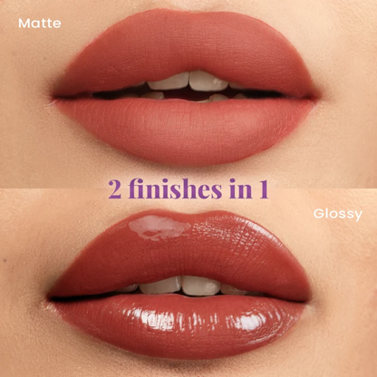 STAZE 9to9 Gloss Lock 2-in-1 Liquid Lipstick – Matte Color & Clear Gloss Duo – Long-Lasting & Transfer-Proof