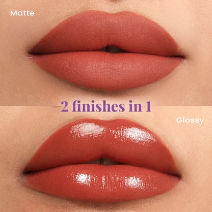 STAZE 9to9 Gloss Lock 2-in-1 Liquid Lipstick – Matte Color & Clear Gloss Duo – Long-Lasting & Transfer-Proof