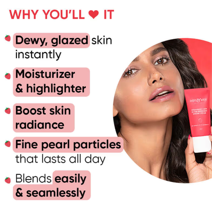Dot & Key Strawberry The Spotlight Strobe Cream | Niacinamide Moisturizer + Highlighter for Instant Dewy, Glazed Skin