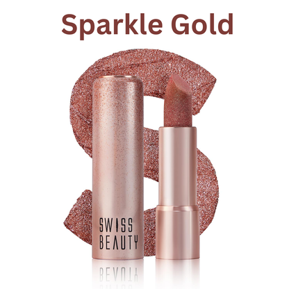 Swiss Beauty Glitter Lipstick Pack of 3 | Nourishing Vitamin C Formula, Long-Lasting Shimmer & Glittery Finish