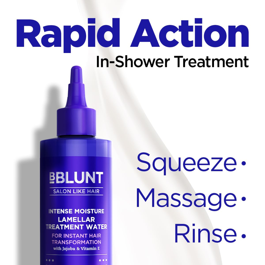 BBlunt Intense Moisture Lamellar Treatment Water | 8-Second In-Shower Hair Transformation with Jojoba & Vitamin E | Frizz Control, Deep Hydration & Shine