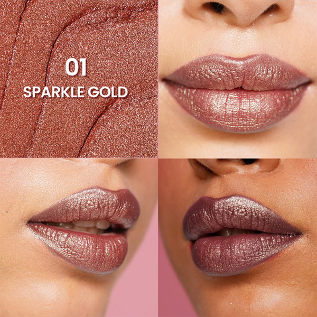 Swiss Beauty Glitter Lipstick Pack of 3 | Nourishing Vitamin C Formula, Long-Lasting Shimmer & Glittery Finish