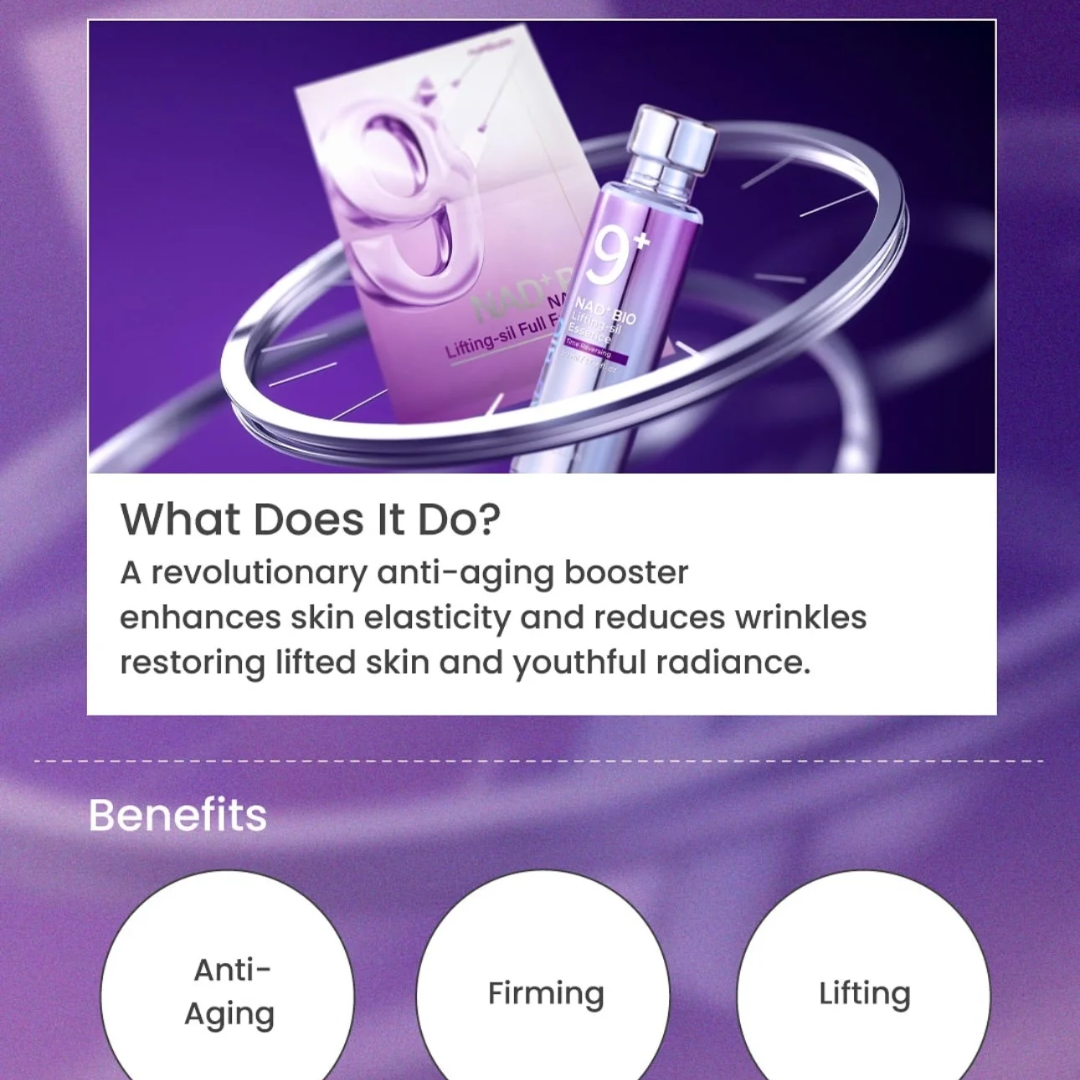 numbuzin No.9+ NAD+ BIO Time Reversing Lifting Essence | Firms, Lifts, Smooths Wrinkles & Restores Glow