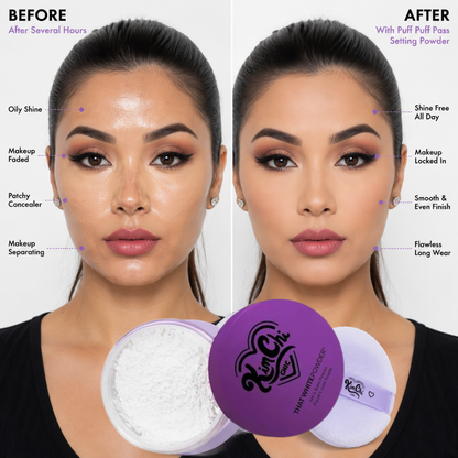 KimChi Chic Set & Bake Powder – Airbrushed Skin Effect – Set, Bake & Blur – Oil Control, Pore Blur, Matte Finish – 12H Oil Control– FREE Triangle Velvet Powder Puff