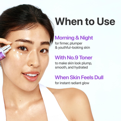 numbuzin No.9+ NAD+ BIO Time Reversing Lifting Essence | Firms, Lifts, Smooths Wrinkles & Restores Glow