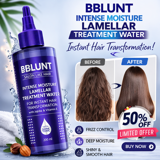 BBlunt Intense Moisture Lamellar Treatment Water | 8-Second In-Shower Hair Transformation with Jojoba & Vitamin E | Frizz Control, Deep Hydration & Shine