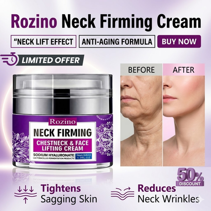Rozino Neck Firming Lifting Cream | Collagen + Hyaluronic Acid + Vitamin C | Tightens Sagging Neck Skin, Reduces Wrinkles & Restores Elasticity