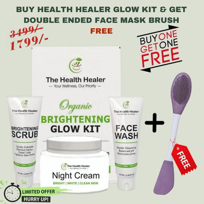 HEALTH HEALER GLOW KIT & GET DOUBLE ENDED FACE MASK BRUSH