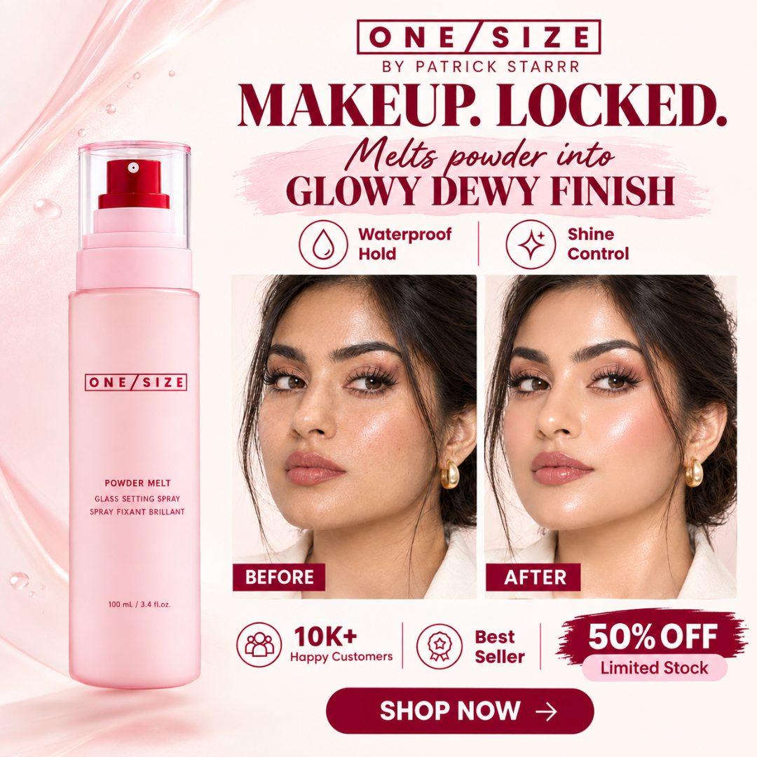 ONE/SIZE by Patrick Starrr Powder Melt Glass Setting Spray – 16H Waterproof Makeup Lock – Melts Powder to Glowy Dewy Finish