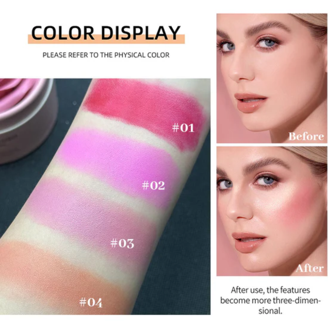 Veronni 3D Rose Blush & Highlighter Palette | Realistic Rose Petal Design with Real Rose Fragrance | Multi-Use Cheek & Eye Color