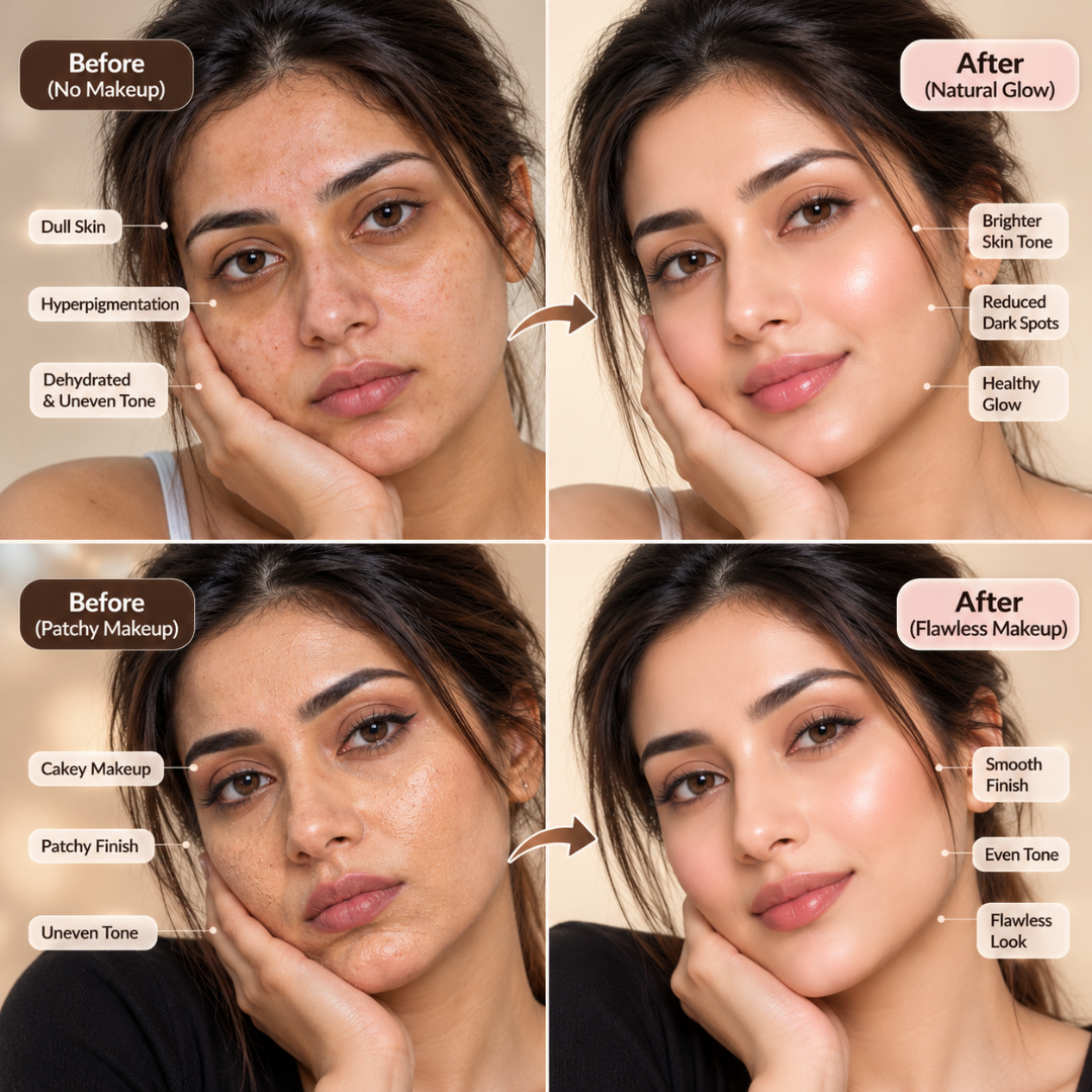 VT Glass Skin Glow Duo – PDRN Balm Stick & Cica Foundation + FREE Beauty Blender – Flawless Radiant Coverage
