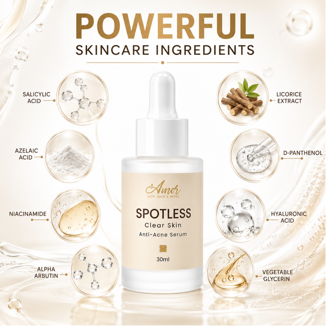 Amor SPOTLESS Clear Skin Anti-Acne Serum – Instant Radiance, Fades Acne Marks, Refines Pores, Reduces Breakouts
