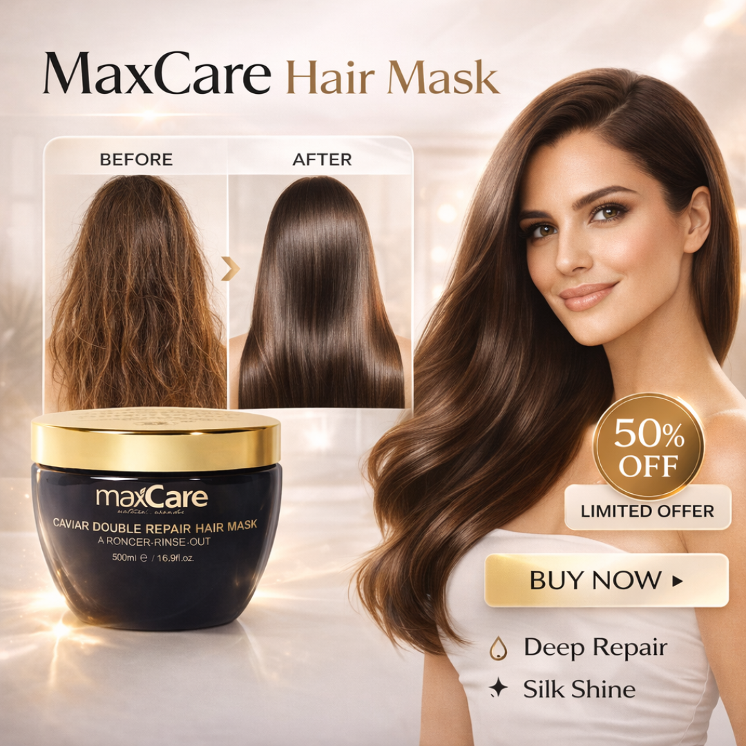 MaxCare Hair Mask – Argan Oil + Caviar Essence + Keratin | Deep Hydration, Frizz Control, Repair Damaged Hair, Restores Shine & Softness – For Dry & Damaged Hair