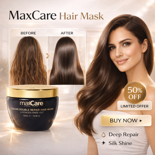 MaxCare Hair Mask – Argan Oil + Caviar Essence + Keratin | Deep Hydration, Frizz Control, Repair Damaged Hair, Restores Shine & Softness – For Dry & Damaged Hair