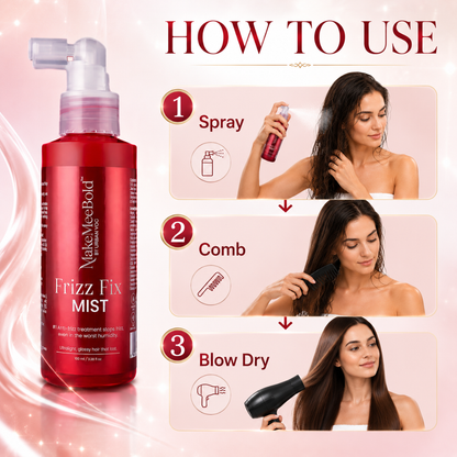 MakeMeBold Frizz Fix MIST - Ultra-Light, Glossy Hair That Lasts – With Keratin, Multi-Oil Blend & UV Shield – Humidity Shield, Glass Shine
