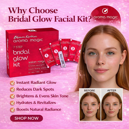 Aroma Magic 7-Step Bridal Glow Facial Kit | Instant Radiance, Skin Brightening & Deep Hydration
