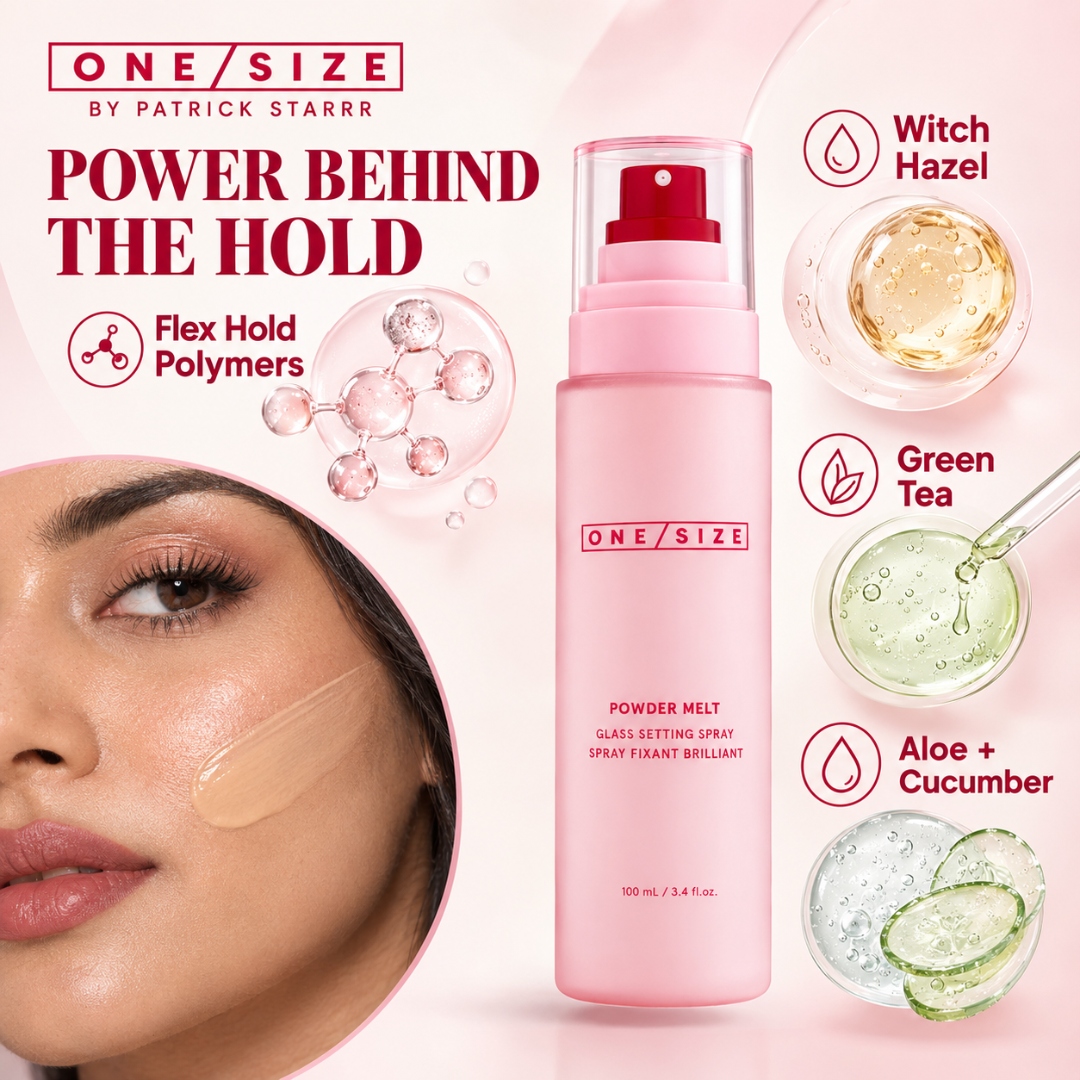 ONE/SIZE by Patrick Starrr Powder Melt Glass Setting Spray – 16H Waterproof Makeup Lock – Melts Powder to Glowy Dewy Finish