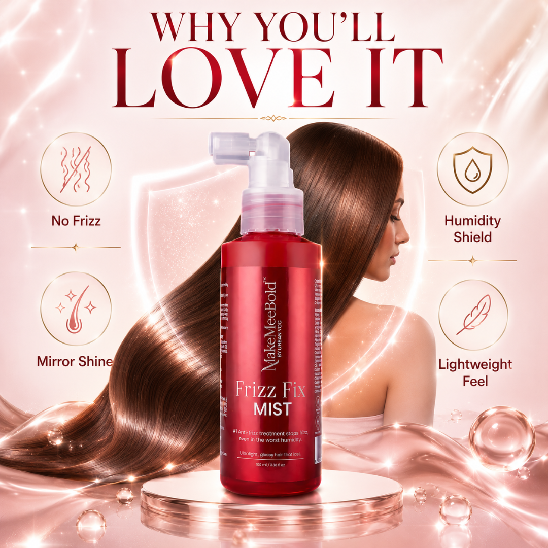MakeMeBold Frizz Fix MIST - Ultra-Light, Glossy Hair That Lasts – With Keratin, Multi-Oil Blend & UV Shield – Humidity Shield, Glass Shine