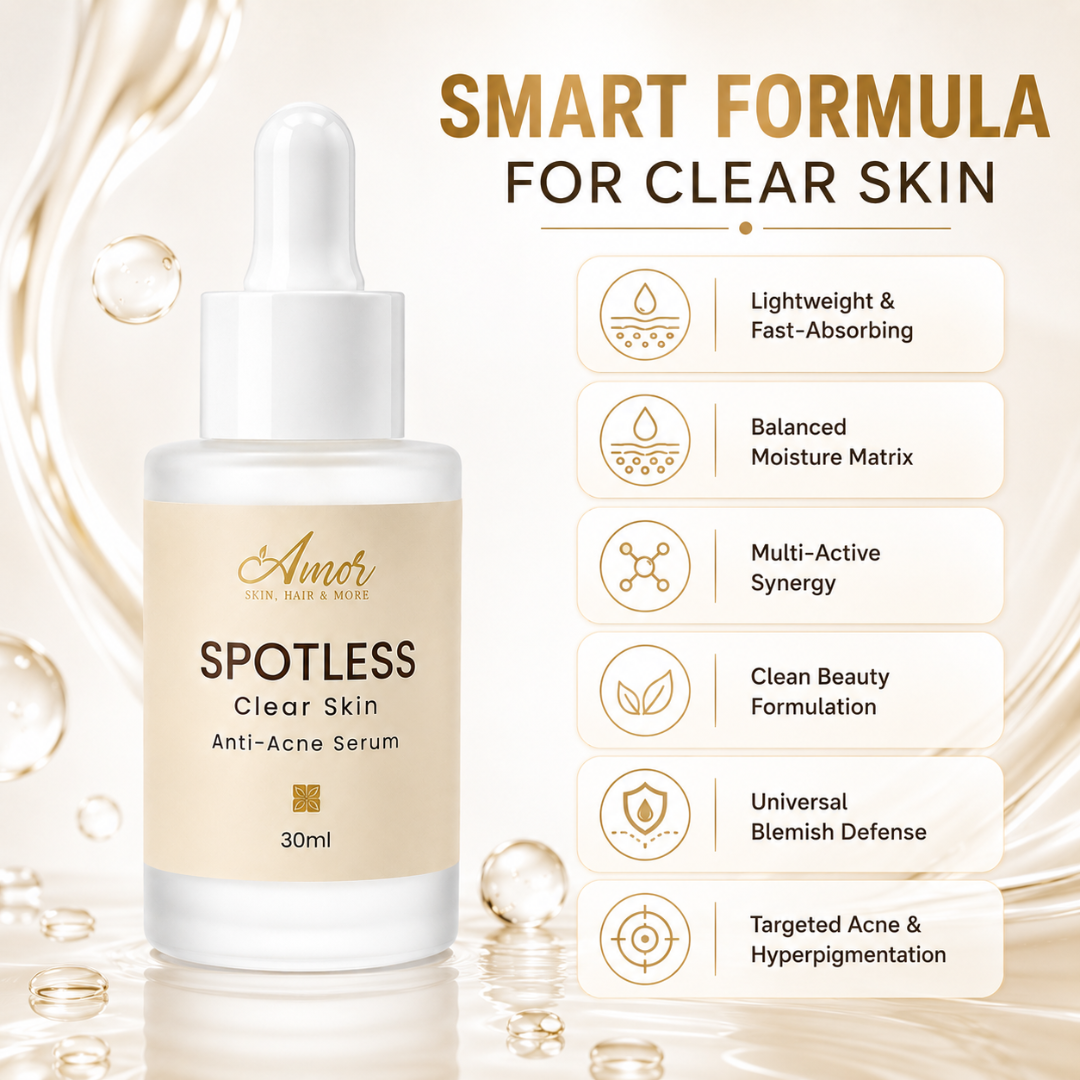 Amor SPOTLESS Clear Skin Anti-Acne Serum – Instant Radiance, Fades Acne Marks, Refines Pores, Reduces Breakouts