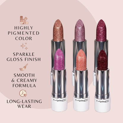 MAC Sparkle Lipstick | High-Pigment Sparkle Gloss Finish | Long-Lasting, Smooth & Hydrating