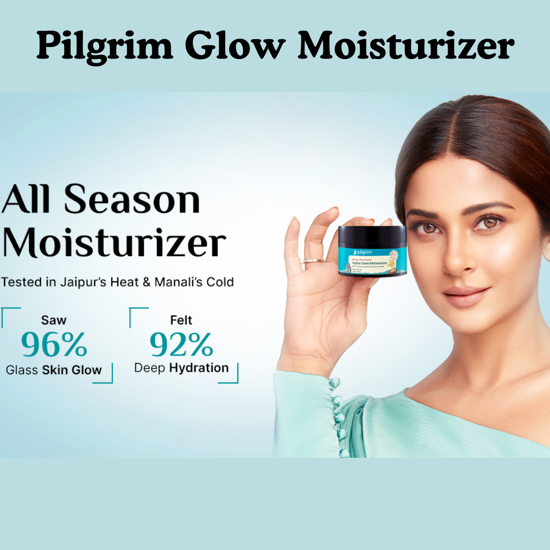 Pilgrim Squalane Glow Moisturizer with Niacinamide & Vitamin C for Brightening & 72HR Hydration
