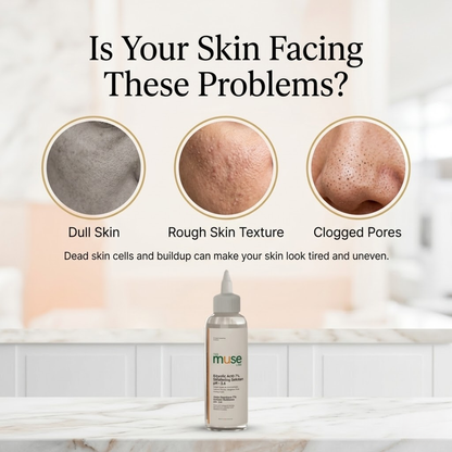 Muse Labs 7% Glycolic Acid Toner | Exfoliating Solution with 5D Hyaluronic Acid & Peptides | Smooth, Bright & Hydrated Skin