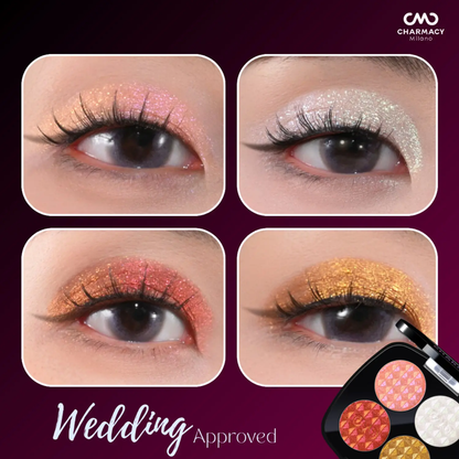 CHARMACY Milano Insane Quad Palette | 4-in-1 Multichrome Eyeshadow | Intense Shift, Soft Blend, Wedding & Festive Approved