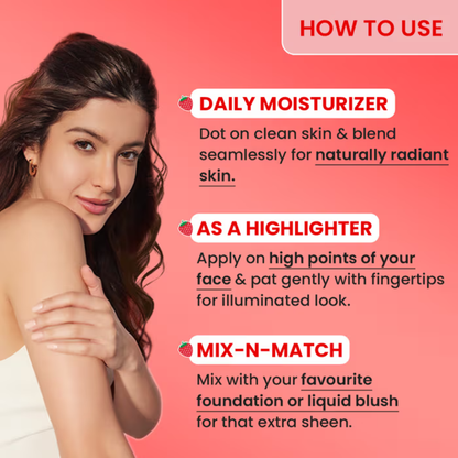 Dot & Key Strawberry The Spotlight Strobe Cream | Niacinamide Moisturizer + Highlighter for Instant Dewy, Glazed Skin
