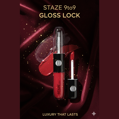 STAZE 9to9 Gloss Lock | 12-Hour Transfer-Proof Plumping Lip Gloss with Berries & Botanicals