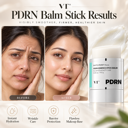 VT Glass Skin Glow Duo – PDRN Balm Stick & Cica Foundation + FREE Beauty Blender – Flawless Radiant Coverage