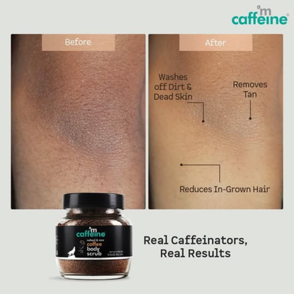 Mcaffeine Naked & Raw Coffee Body Scrub - Tan Removal & Exfoliating Scrub for Smooth Skin