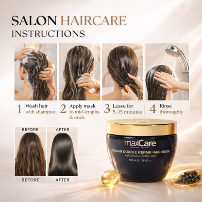 MaxCare Hair Mask – Argan Oil + Caviar Essence + Keratin | Deep Hydration, Frizz Control, Repair Damaged Hair, Restores Shine & Softness – For Dry & Damaged Hair