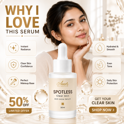 Amor SPOTLESS Clear Skin Anti-Acne Serum – Instant Radiance, Fades Acne Marks, Refines Pores, Reduces Breakouts