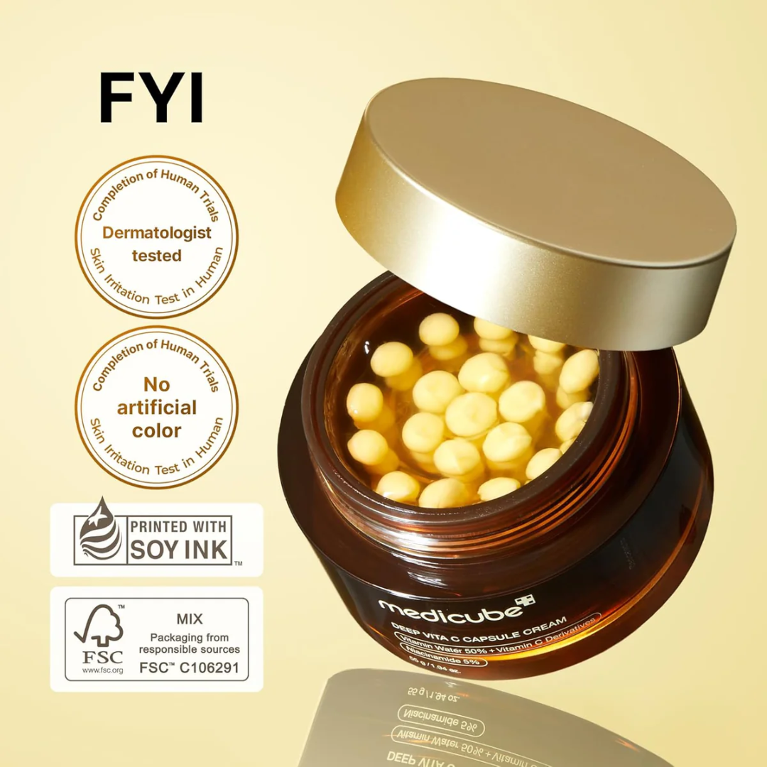 Medicube Deep Vita C Capsule Cream | Customizable Brightening & Hydration Cream for Dark Spots & Dullness