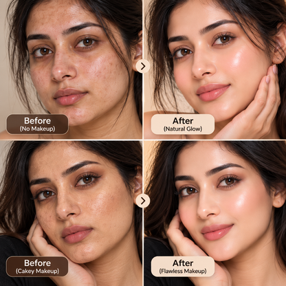 VT Glass Skin Glow Duo – PDRN Balm Stick & Cica Foundation + FREE Beauty Blender – Flawless Radiant Coverage